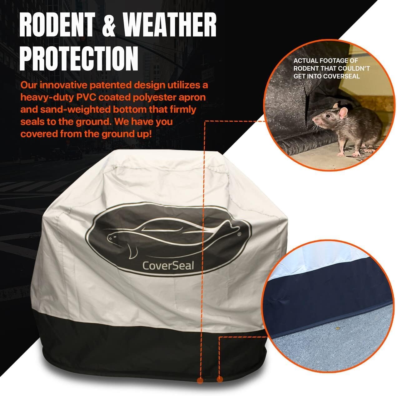 Medium BBQ Grill Cover - Weather Resistant Outdoor Barbecue Apron for 3 Burner Grill with Side Trays - Compact Seal from Ground Up - Silver - 52 Inch L x 25in W x 48in H