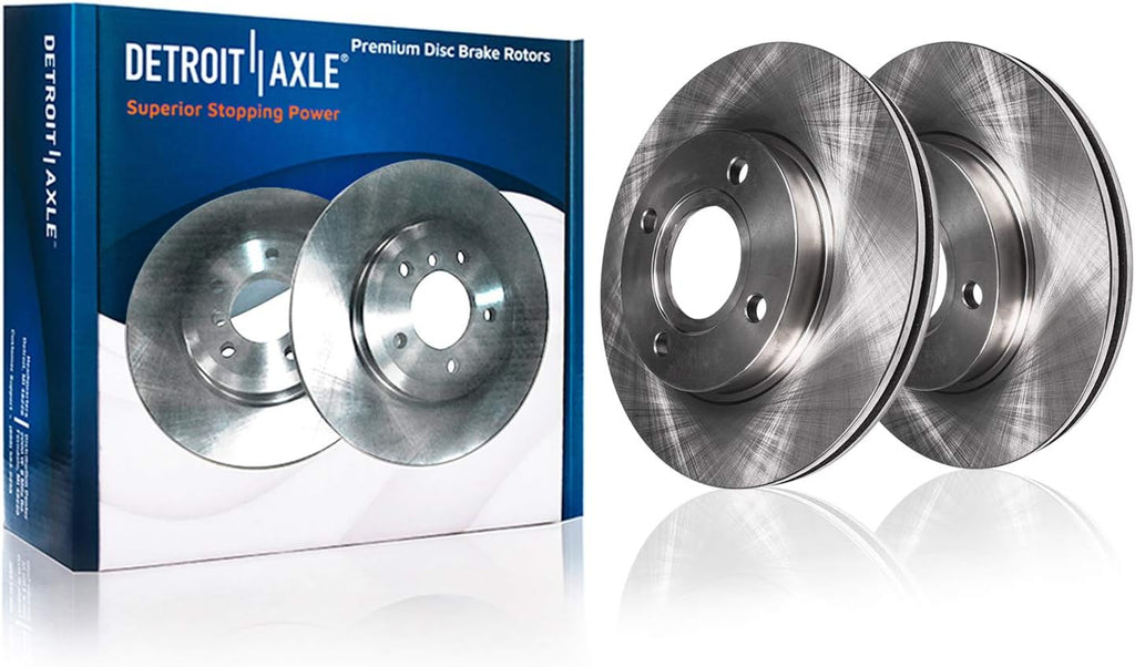 Detroit Axle - Brake Kit for 2002-2006 Mini Cooper 4 Lug Disc Brake Rotors 2003 2004 2005 Ceramic Brakes Pads Front & Rear Replacement: 10.87' inch FRONT Rotor