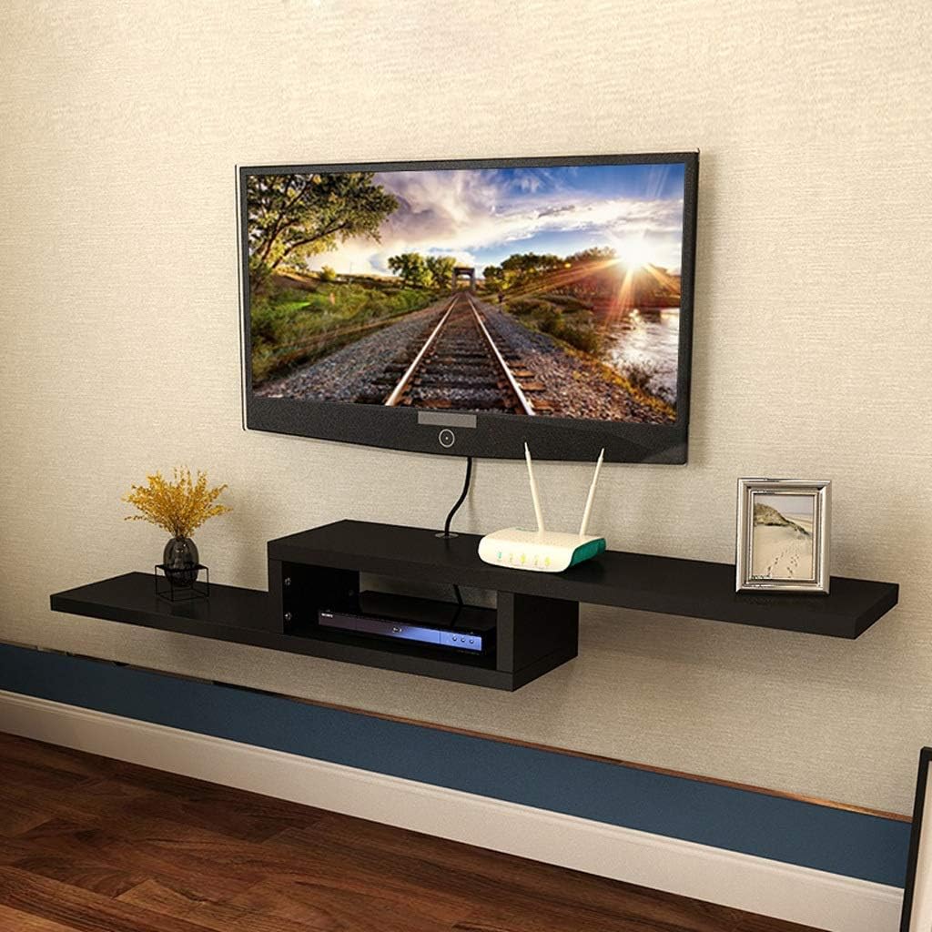 IBOWZ Floating TV Stand Cabinet Wall-Mounted Tv Cabinet Multimedia Console DVD Player Cd Television Set-Top Box Router Cable Box Game Equipment Storage Shelf Wall Shelf