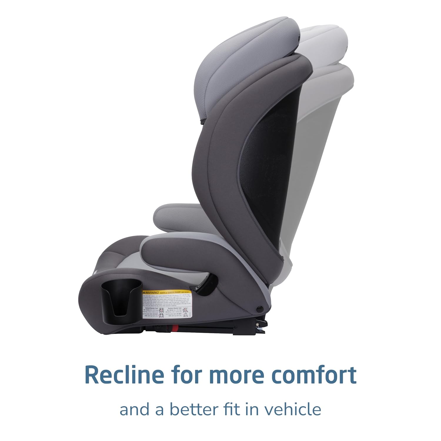 Maxi-Cosi RodiSport Kids Booster Car Seat, High-Back, Backless Booster, 7-Position Headrest, Easy Latch System, Reclining Chair, Belt Guide, Fits 40-100 lbs, 43.4-57 in, Sea Salt