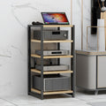 3/4/5/6 Tier Furniture Media Stand Audio Rack DVD CD Player Stand Power Amplifier Equipment Cabinet with Height Adjustable Wooden Shelf, Floorstanding Storage Shelves, 4 Colors