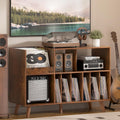LELELINKY Large 48'' Record Player Stand with Storage, Vinyl Record Storage Holder with Display Area, Turntable Stand Record Player Table Holds Up to 450 Albums,Record Stand for Music Room Living Room