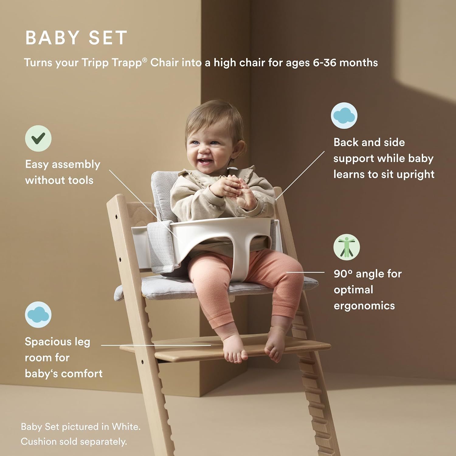 Stokke Tripp Trapp High Chair 2, Black (Includes Chair & Baby Set) with Newborn Set - Safe, Adjustable, Ergonomic Design
