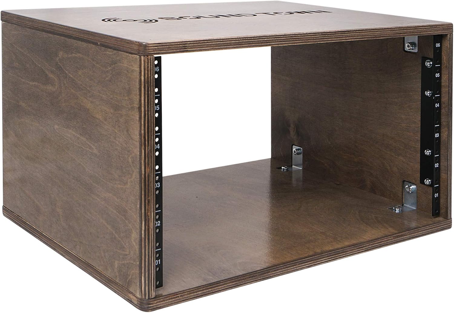 Sound Town DIY 6U Studio Rack with Solid Baltic Birch Plywood, Weathered Brown (SDRK-Y6B)