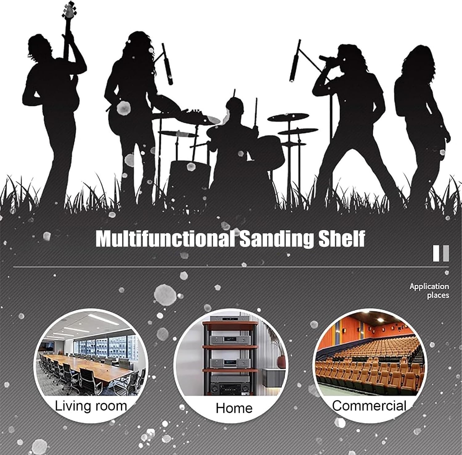 XingLi Available in 5 Colors AV Media Stand,Open Audio Rack Component Cabinet, Open Stereo Cabinet with Shock-Absorbing Feet, Power Amplifier Shelf Equipment(B)