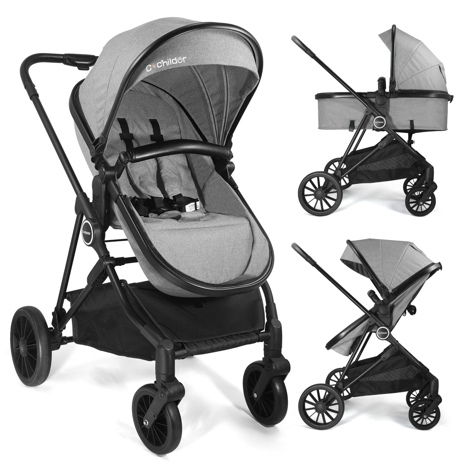 Cochildor Lite 2.0 Baby Stroller with Newborn Mode, 2-in-1 Foldable Infant Stroller with Reversible Seat and UPF 50+ Canopy