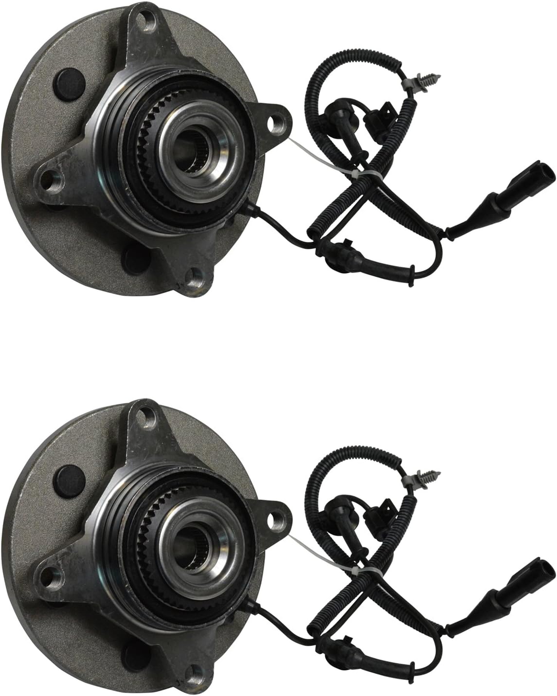 TRQ Front Left and Right Wheel Bearing and Hub Assembly Set 2 Piece Compatible with 2009-2010 Ford F-150 4 Wheel Drive 6 Lug Wheels