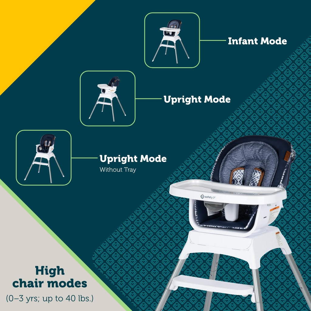 Safety 1st Grow and Go Infant High Chair, Convertible High Chairs for Babies and Toddlers - Rotating Baby High Chair for Eating, Navy Ink