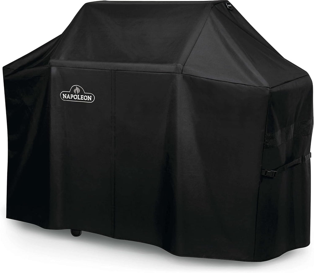 Napoleon Grill Cover for Prestige PRO 500 and Prestige 500 - Black, Water Resistant, UV Protected, Air Vents, Hook and Loop Closure, Hanging Loops, Adjustable Buckled Straps