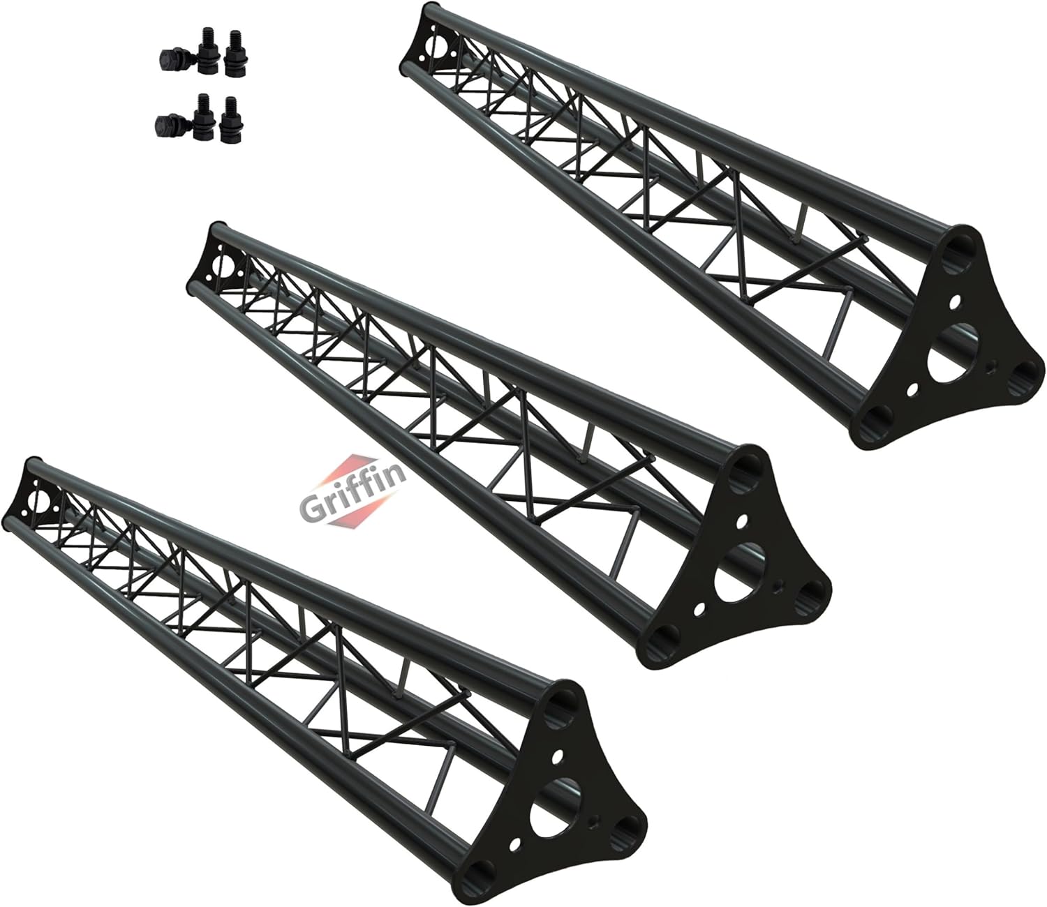 GRIFFIN 5Ft Triangle Truss Extension 6'x6'x6' (Stage-MountPRO Series) – Trussing Sections for DJ Booth Lighting System Stand – Mount Light Cans & Sound Effects for Audio Equipment Gear