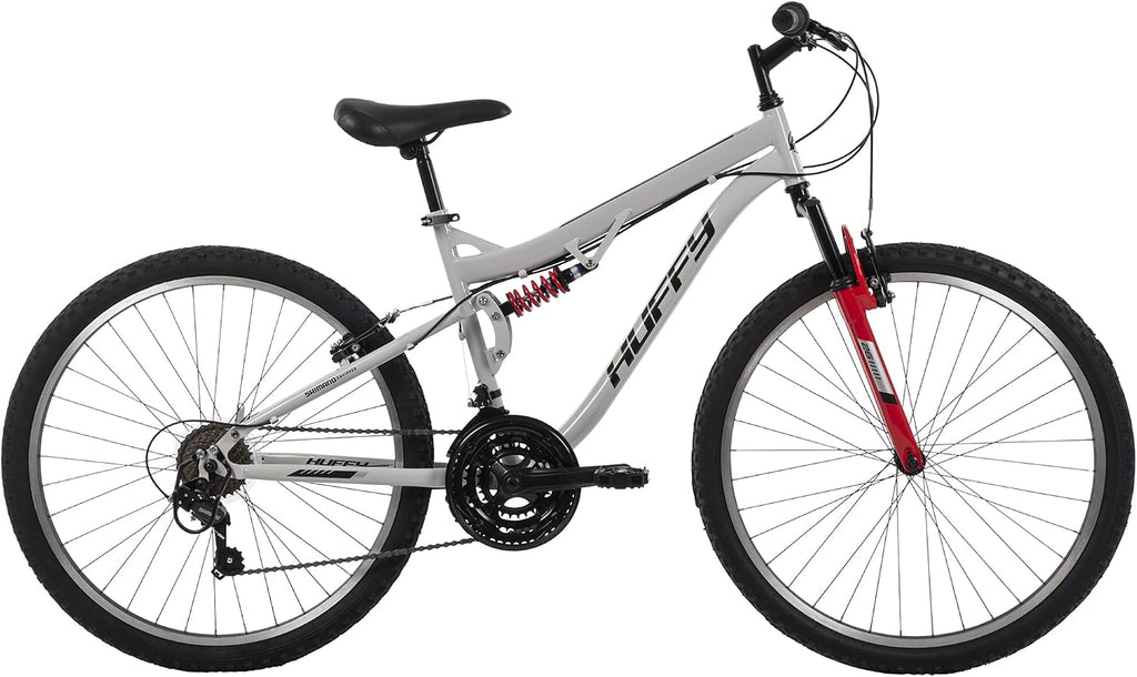 Huffy Stone Mountain Bike for Men and Women, 20'/24'/26', 6-Speed (20') or 21-Speed, Front or Dual Suspension (Varies), Multiple Colors, Adjustable Saddle, Shimano Equipped, All-Terrain Tires