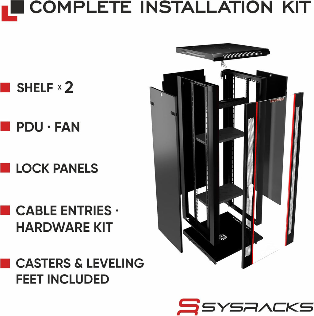 18U Wall Mount Server Rack Cabinet – 19' Network Rack Enclosure, 18' Deep Data Rack Cabinet with Fan, PDU & Shelf for IT Equipment, Switches and Patch Panel