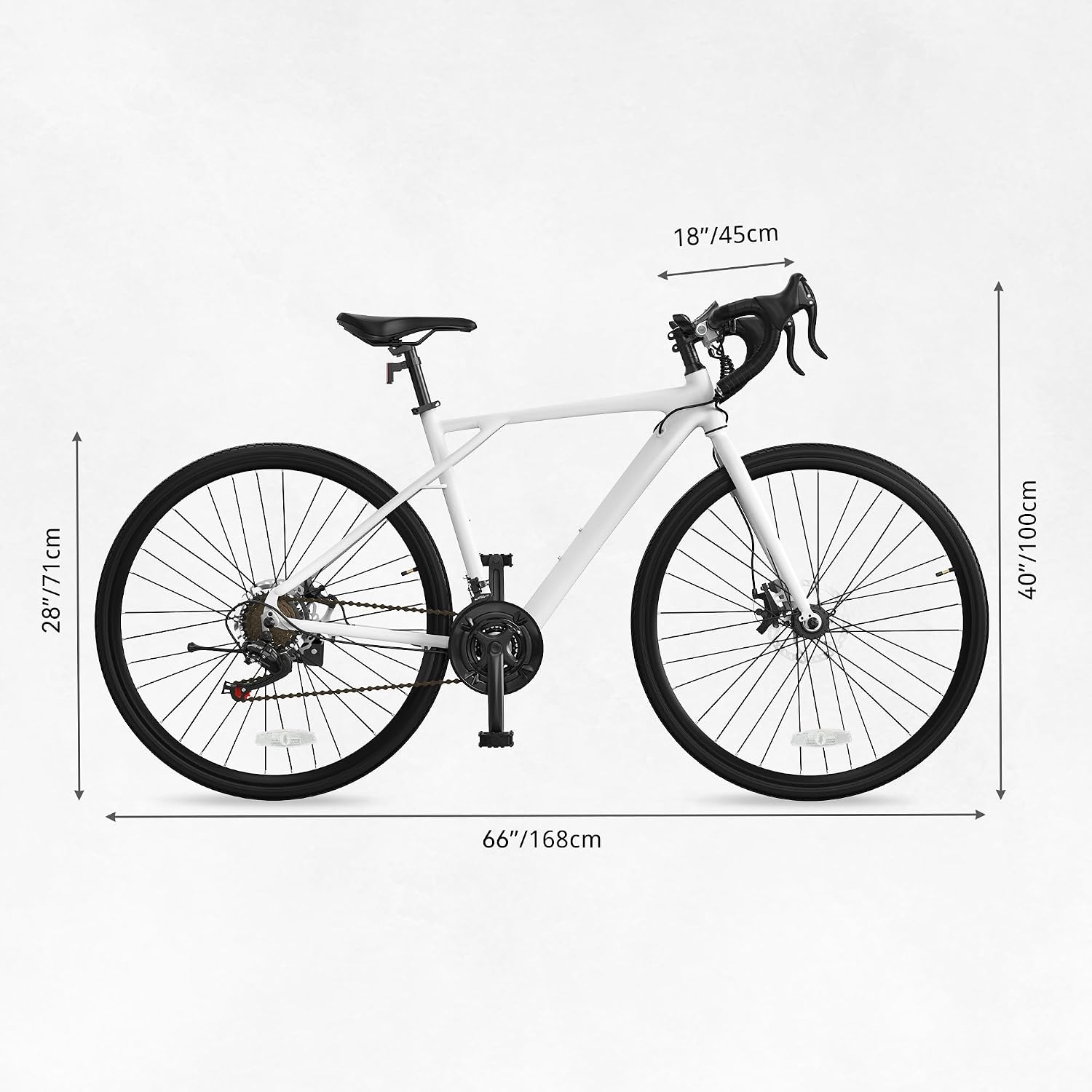 YITAHOME 700C Road Bike, 21 Speed Commuter Bicycle for Men Women, Lightweight Aluminum Frame Racing Bike, Adult Bicycle with Dual Disc Brake