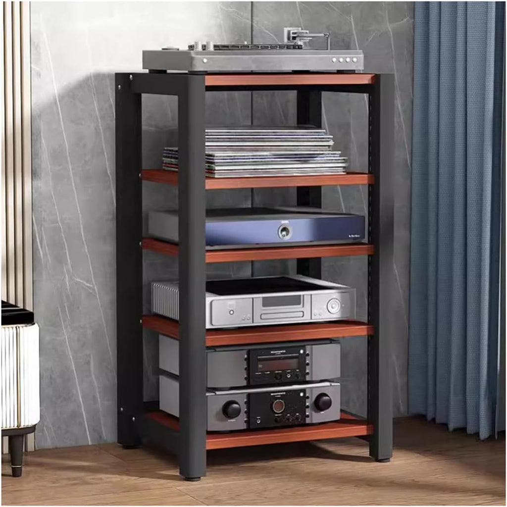 HiFi Rack Printer Stand, 4-5-Tier Media Audio Tower Cabinet, Record Player Stand with Adjustable Shelves, Living Room Entertainment Media Equipment Storage Rack(Style A,50x60x100cm)