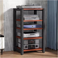 HiFi Rack Printer Stand, 4-5-Tier Media Audio Tower Cabinet, Record Player Stand with Adjustable Shelves, Living Room Entertainment Media Equipment Storage Rack(Style A,50x60x100cm)
