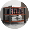 1/2/3/4 Layers Home Office Audio Equipment Stand, Multi-Functional Shelving Unit for Speakers Books, Storage Rack with Optional Tier Spacing(Brown,60 * 40 * 50cm(3Tier))
