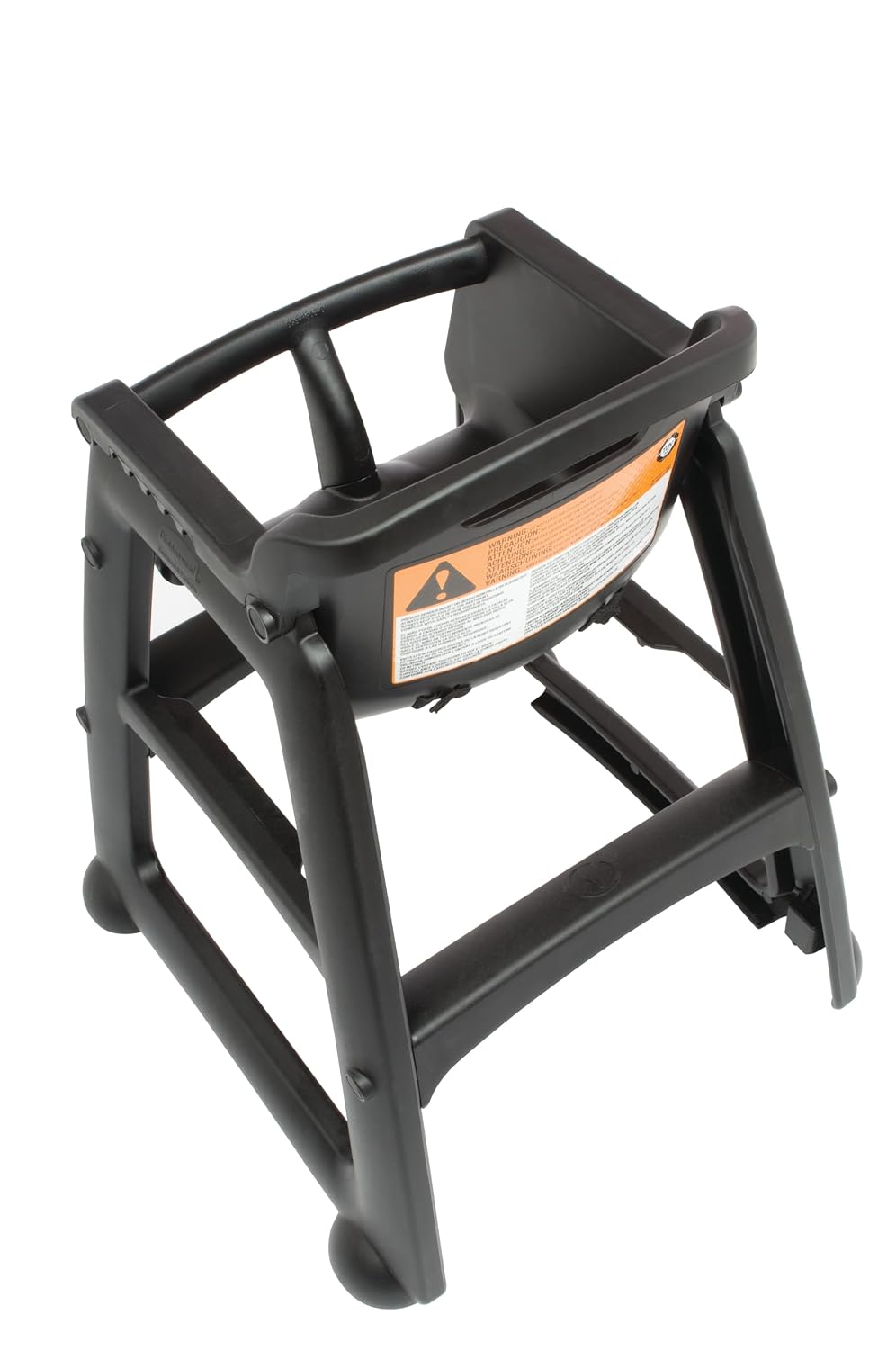 Rubbermaid Commercial Products Sturdy High-Chair, 33lb Capacity, Black, Pre-Assmbled with Wheels, Stackable, Fits Under Table for Child/Baby/Toddler Seating