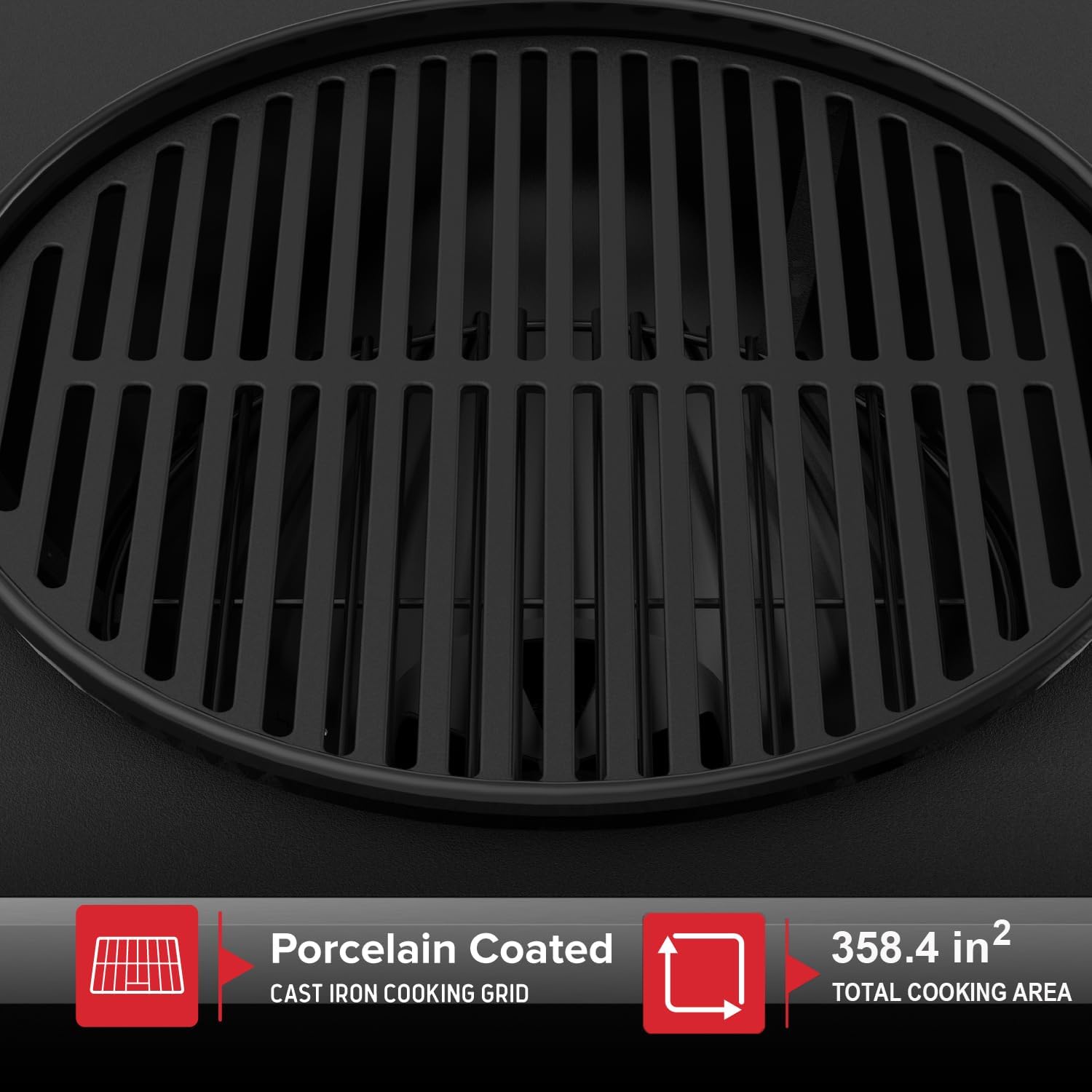 Nexgrill 22' Charcoal Grill with Table Cart and Side Table, 358 SQ In Grate, Adjustable Air Vents, Integrated Temperature Gauge, Mobile Cart Barbecue Grill for Camping, Picnics, and More - 810-0026HC
