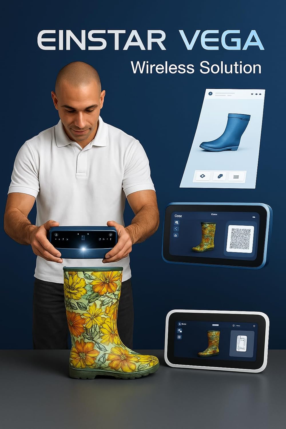 Einstar Vega 3D Scanner - 48 MP, 6.4'', 2K OLED, Built-in 5000mAh Battery, 8-core CPU, 2.4GHz, 32 GB LPDDR4 Memory, High Resolution, Handheld & Wireless Scanner, Portable Scanners, 3D Printers Tools