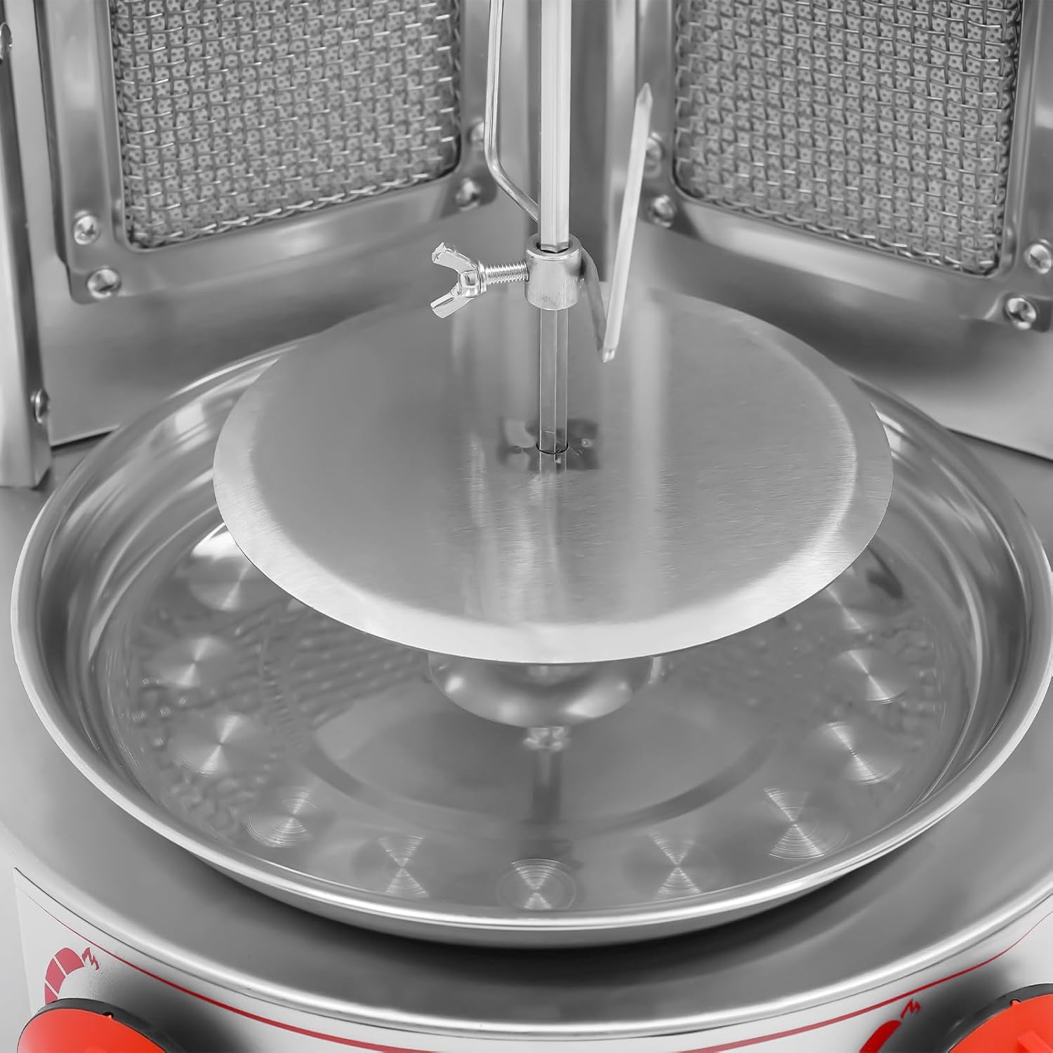 Commercial Rotating Gas Doner Kebab Grill, 3000W 110V Heavy Duty Stainless Steel LPG Grill Spinning Broiler Machine with 2 Burners & Independent Temperature Control Knob for Roast Meat, Roast Duck