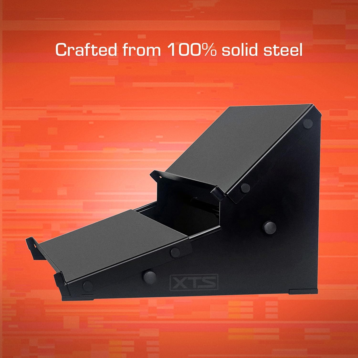 XTS Duo-Flex Desktop Stand, 2 Tiers with Trays for FX Pedals / Synths / Samplers / Audio Interfaces / MIDI Controllers, Holds 2-4 Pedals or Machines on Each Tier, 17.7' Width, Fits MPC Live 3 / TR-8S / Digitakt & more