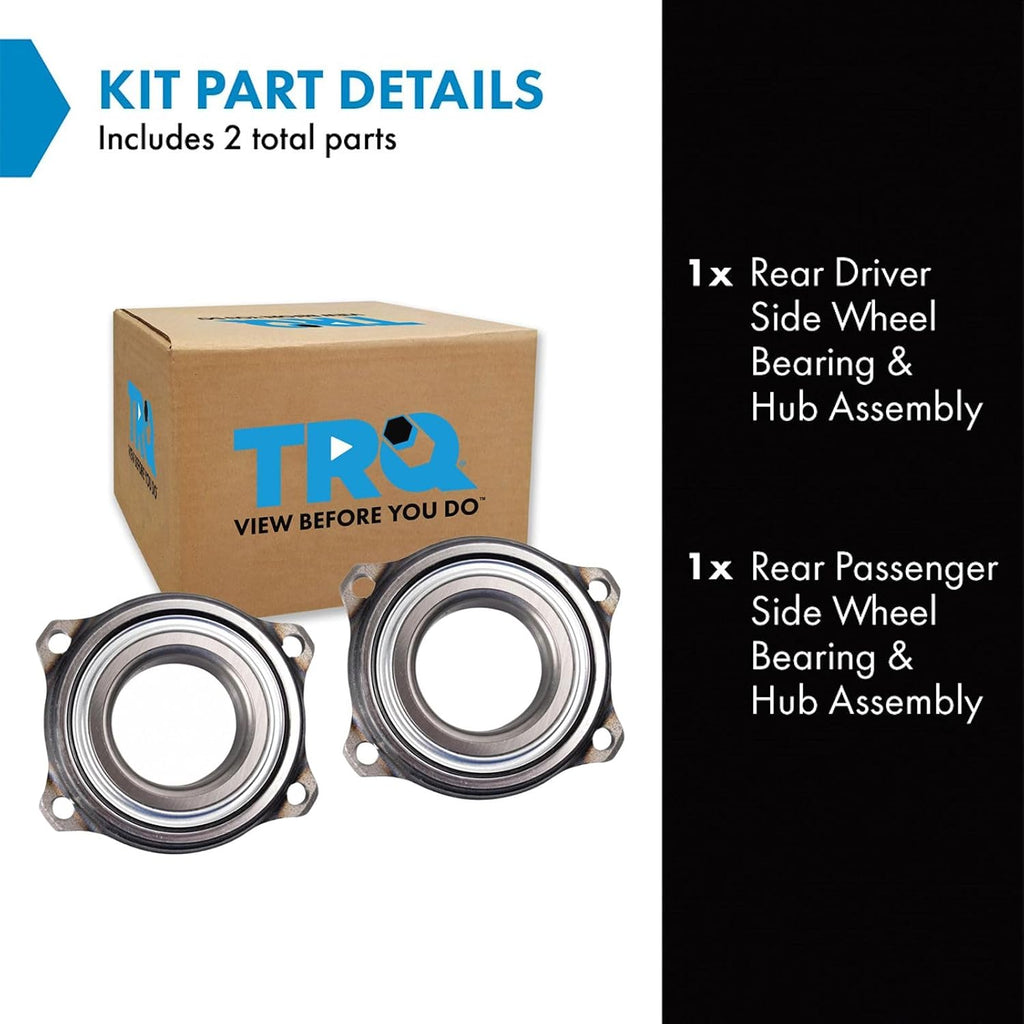 TRQ Rear Left and Right Wheel Bearing and Hub Assembly Set 2 Piece Compatible with 15-20 Mercedes-Benz C300 16-18 C350e 2015 C400 17-20 C43 AMG 2016 C450 AMG 16-20 C63 AMG 15-20 C63 AMG S