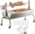 DEWOSEN 50W Rotisserie Grill Roaster 51 Inch BBQ Outdoor Small Pig Lamb Rotisserie Roaster 132LBS/60KG Stainless Steel Charcoal Spit Rotisserie Roaster Grill Great for Camping Outdoor Barbecue