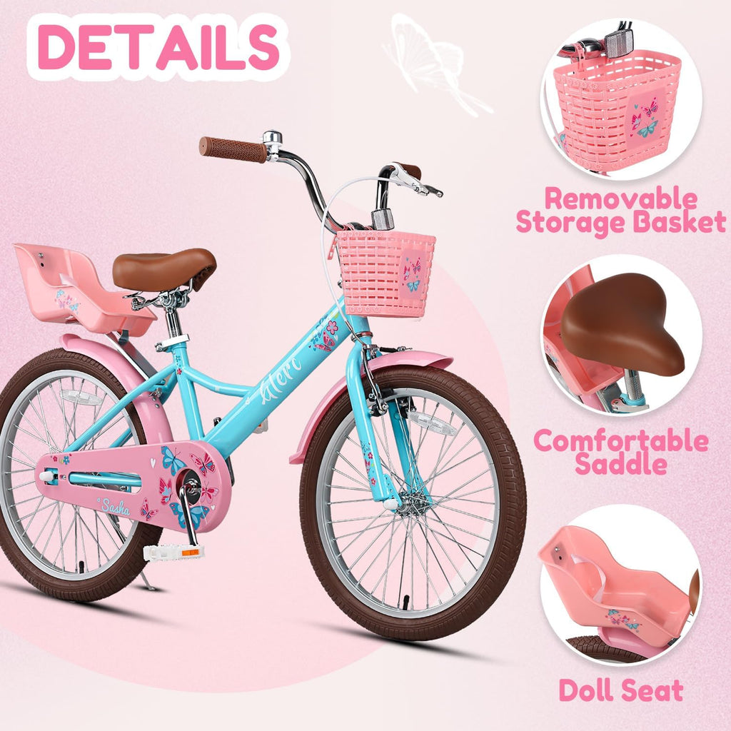 Glerc 20 24 Inch Kids Bike, Kids Mountain Bike for Boys and Girls Ages 6-15, 21-Speed Skyline Bicycle with Front Suspension and Disc Brakes, Multiple Colors