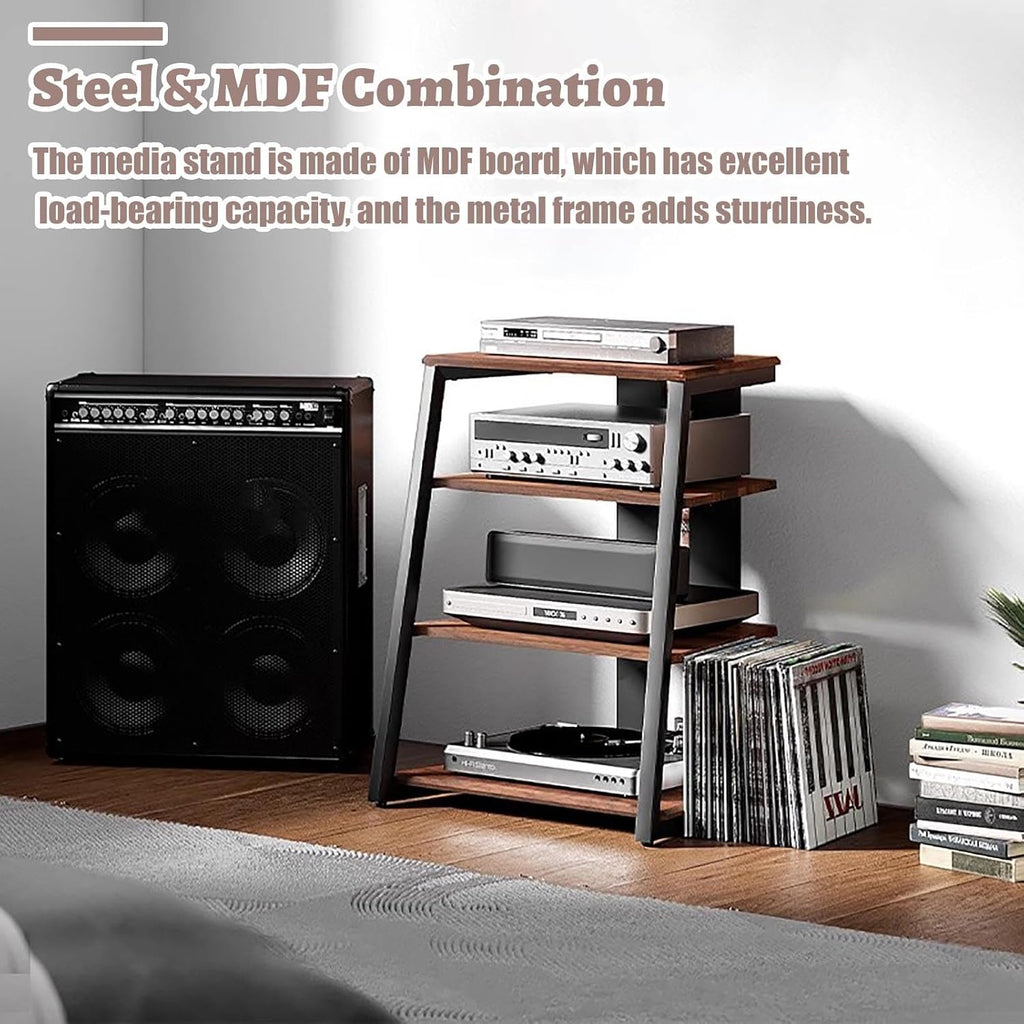 Adjustable Onkyo Receiver Storage Display Shelf, Amplifier Av Media Stand Cabinet for Audio Speaker, Video Components Media Console, End Table