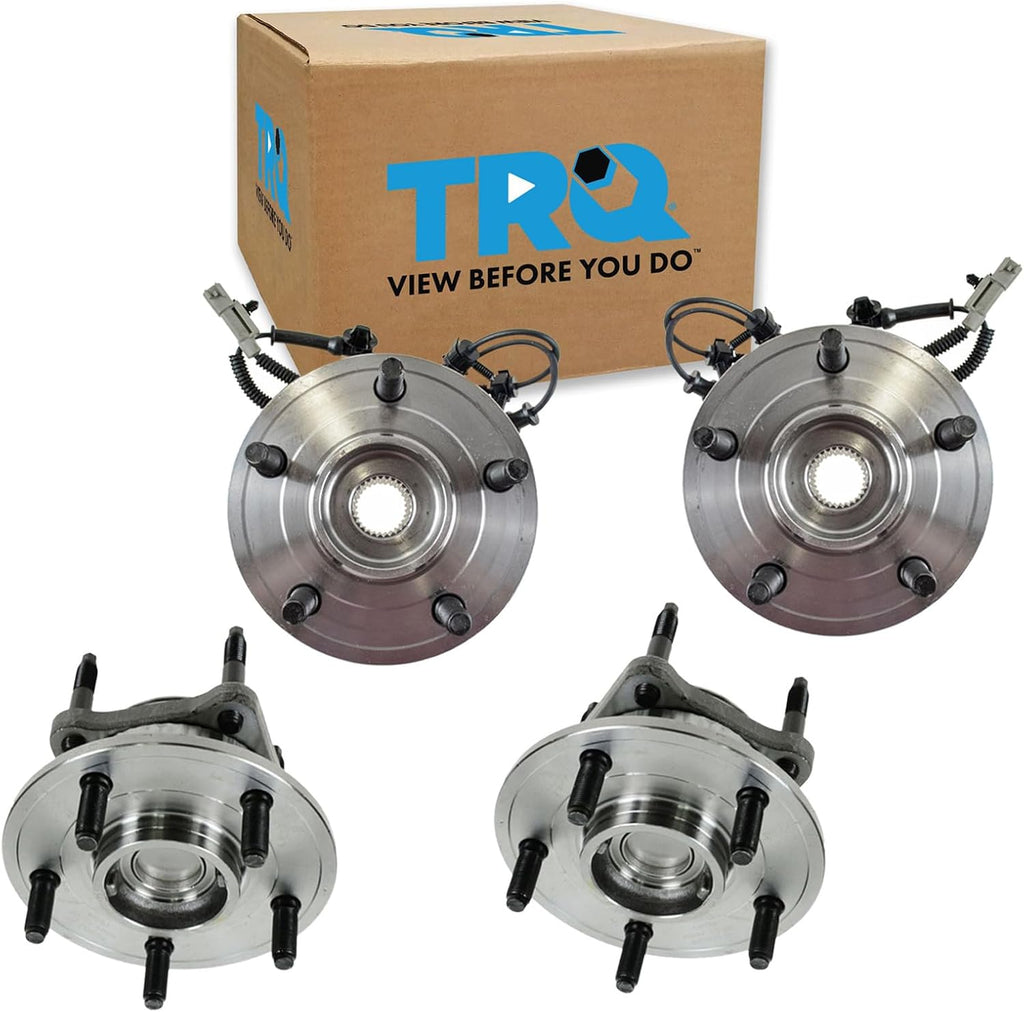 TRQ Front and Rear Wheel Bearing and Hub Assembly Set 4 Piece Compatible with 2005-2010 Jeep Grand Cherokee 2006-2010 Commander