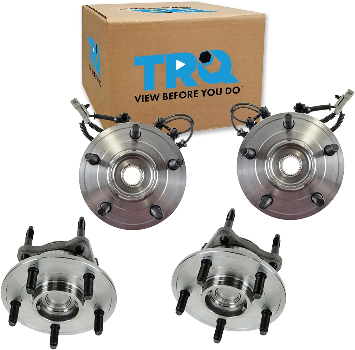 TRQ Front and Rear Wheel Bearing and Hub Assembly Set 4 Piece Compatible with 2005-2010 Jeep Grand Cherokee 2006-2010 Commander