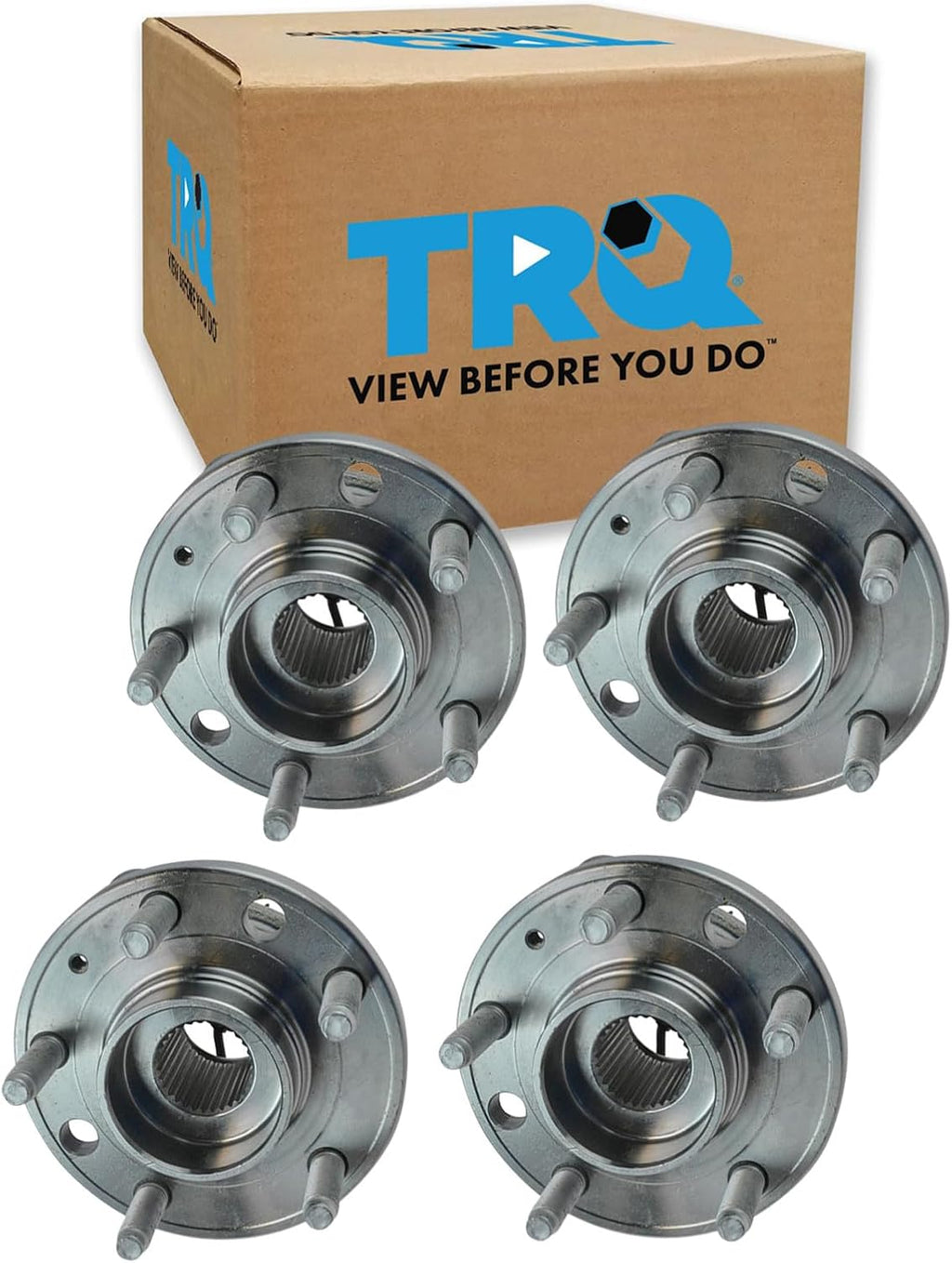TRQ Front and Rear Wheel Bearing and Hub Assembly Set 4 Piece Compatible with 2006-2009 Pontiac Solstice 4 Wheel ABS 2007-2010 Saturn Sky