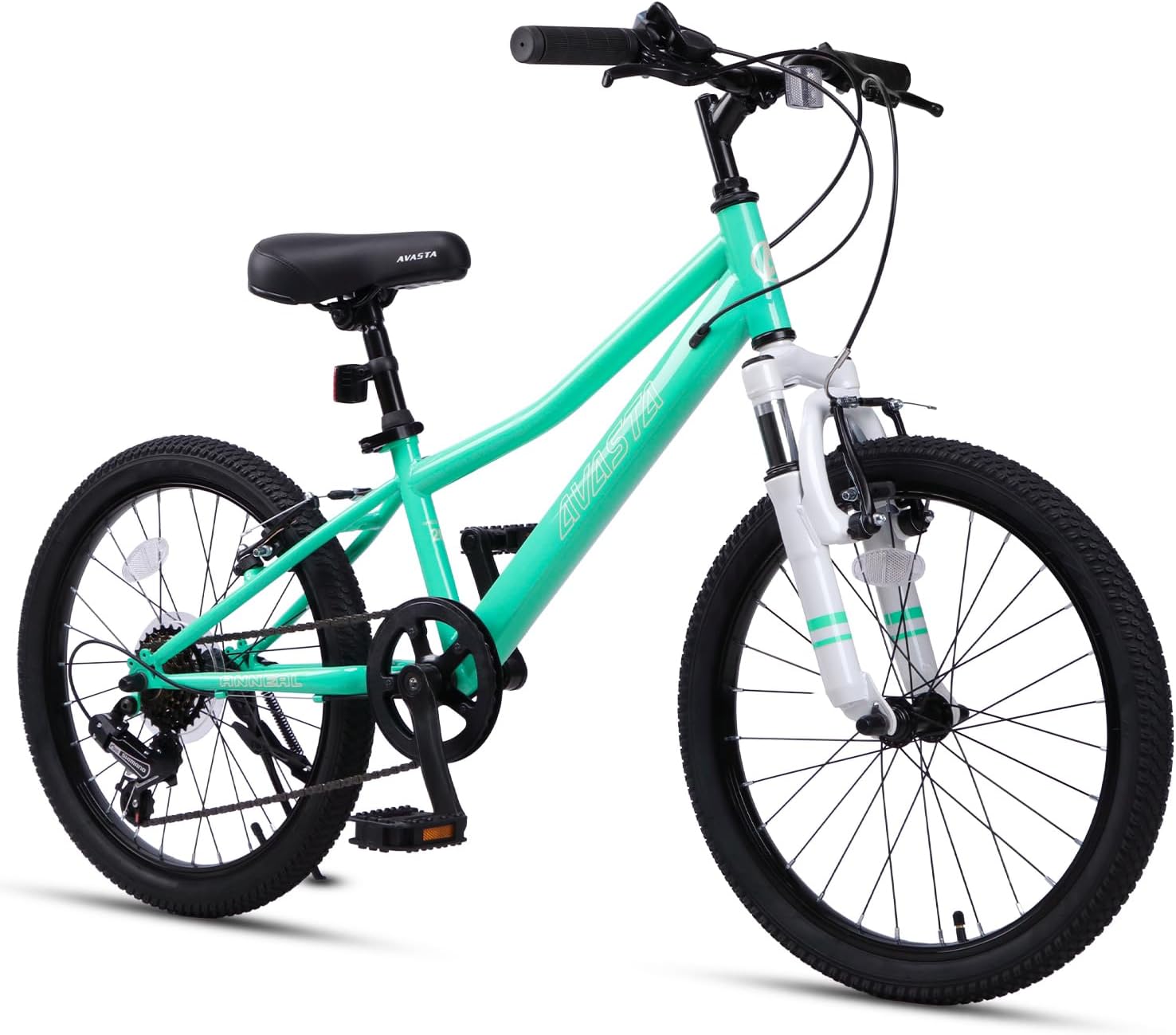 AVASTA Govet 20'' Kids Mountain Bike for 6-12 Years Old Boys Girls with Suspension Fork, 6 Speeds Drivetrain, Multiple Colors