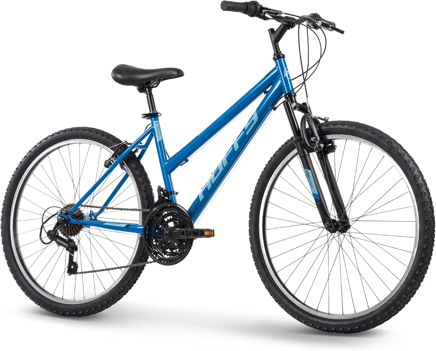 Huffy Stone Mountain Bike for Men and Women, 20'/24'/26', 6-Speed (20') or 21-Speed, Front or Dual Suspension (Varies), Multiple Colors, Adjustable Saddle, Shimano Equipped, All-Terrain Tires