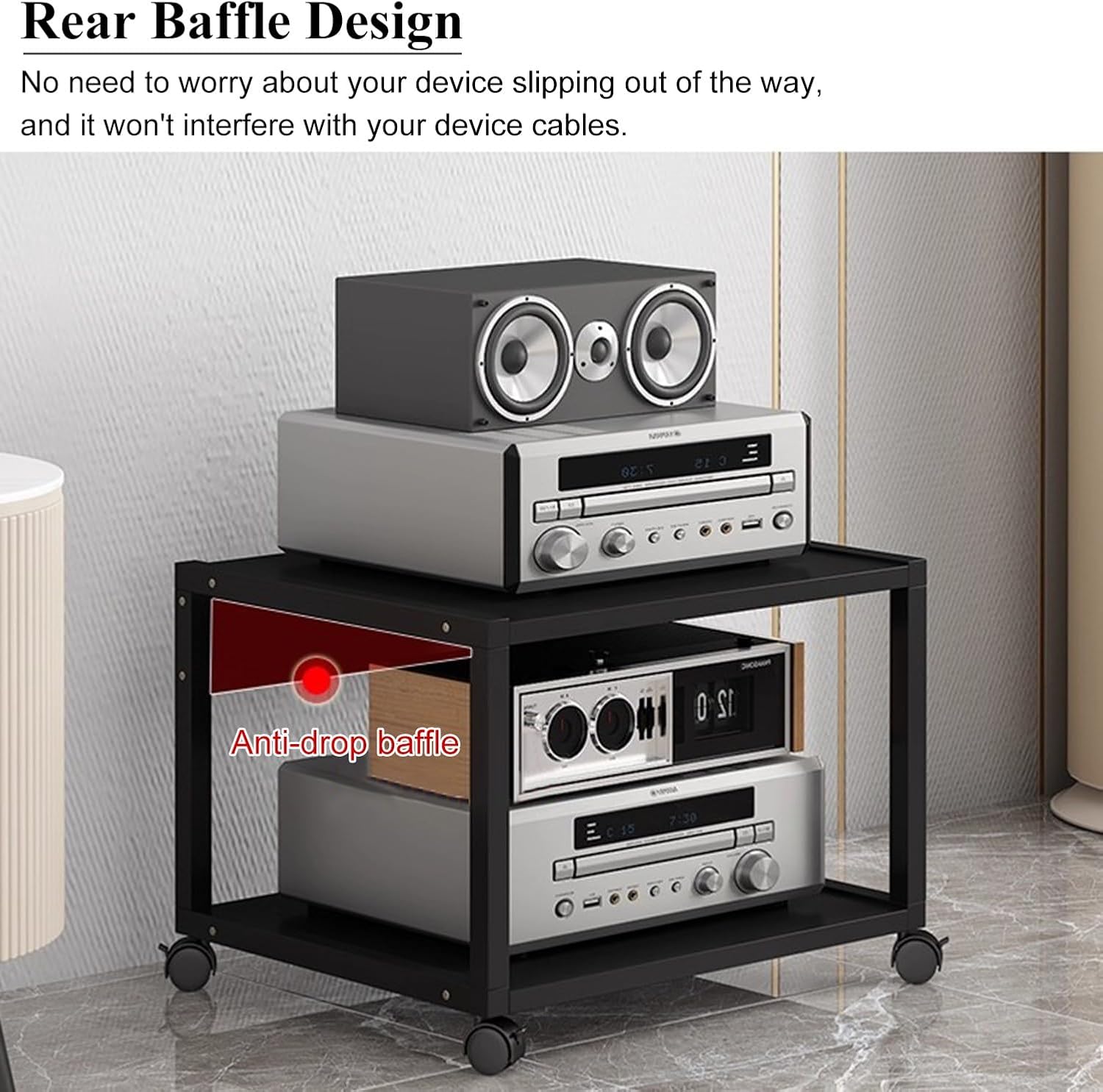 5/6/7-Tier AV Media Stand HiFi Racks Multifunctional Stereo Cabinet Media Storage Shelf for Audio-Video Equipment Record Player DVD Entertainment Unit(5-Tier)