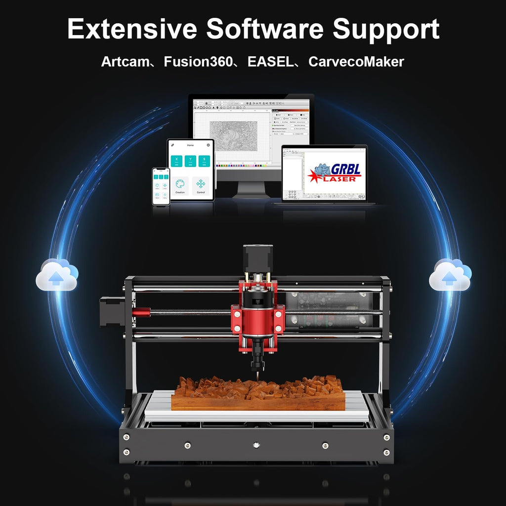 TTC3018 Pro CNC Router Machine,Desktop CNC Engraving Machine Upgraded 3-Axis Engraving All-Metal Milling Machine for Wood Acrylic MDF Nylon,300mmX180mmX40mm Working Area