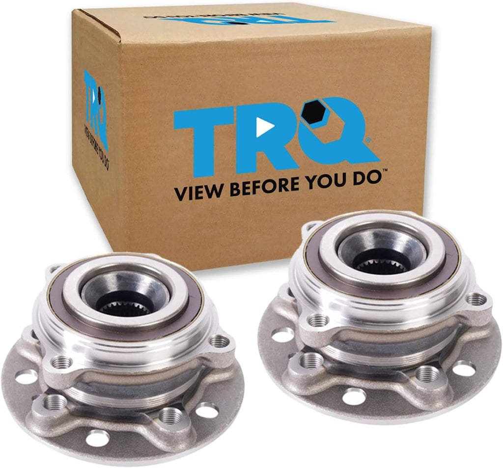 TRQ Front Left and Right Wheel Bearing and Hub Assembly Set 2 Piece Compatible with 15-21 Mercedes-Benz C300 4Matic 16-18 GLC300 4Matic 2021 GLC300 4Matic 17-19 E300 4Matic 19-21 E450 4Matic