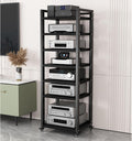 Stereo Rack Cabinet 63 Inch High, 5 6 7 8 Tier Record Player Stand for Turntable Av Media Receiver Equipment Storage, Adjustable Shelving Audio Tower Shelf(Color:7 Tier,Size:50cm Wide)
