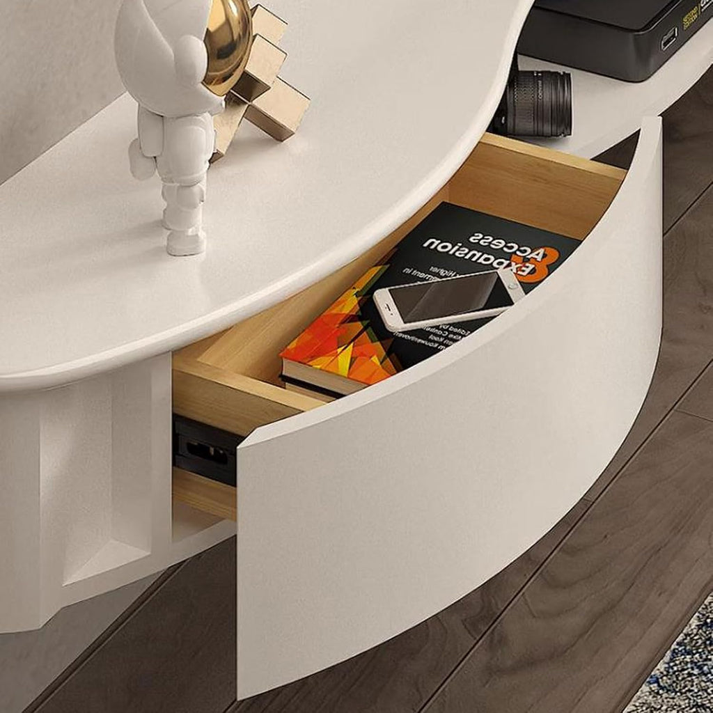 Wall Mounted TV Cabinet Floating TV Shelf Wall Shelf TV Stand Media TV Console TV Bracket Router Set top box CD DVD Players Storage Shelf Book Shelf With drawer Audio-visual Equipment Shelves White