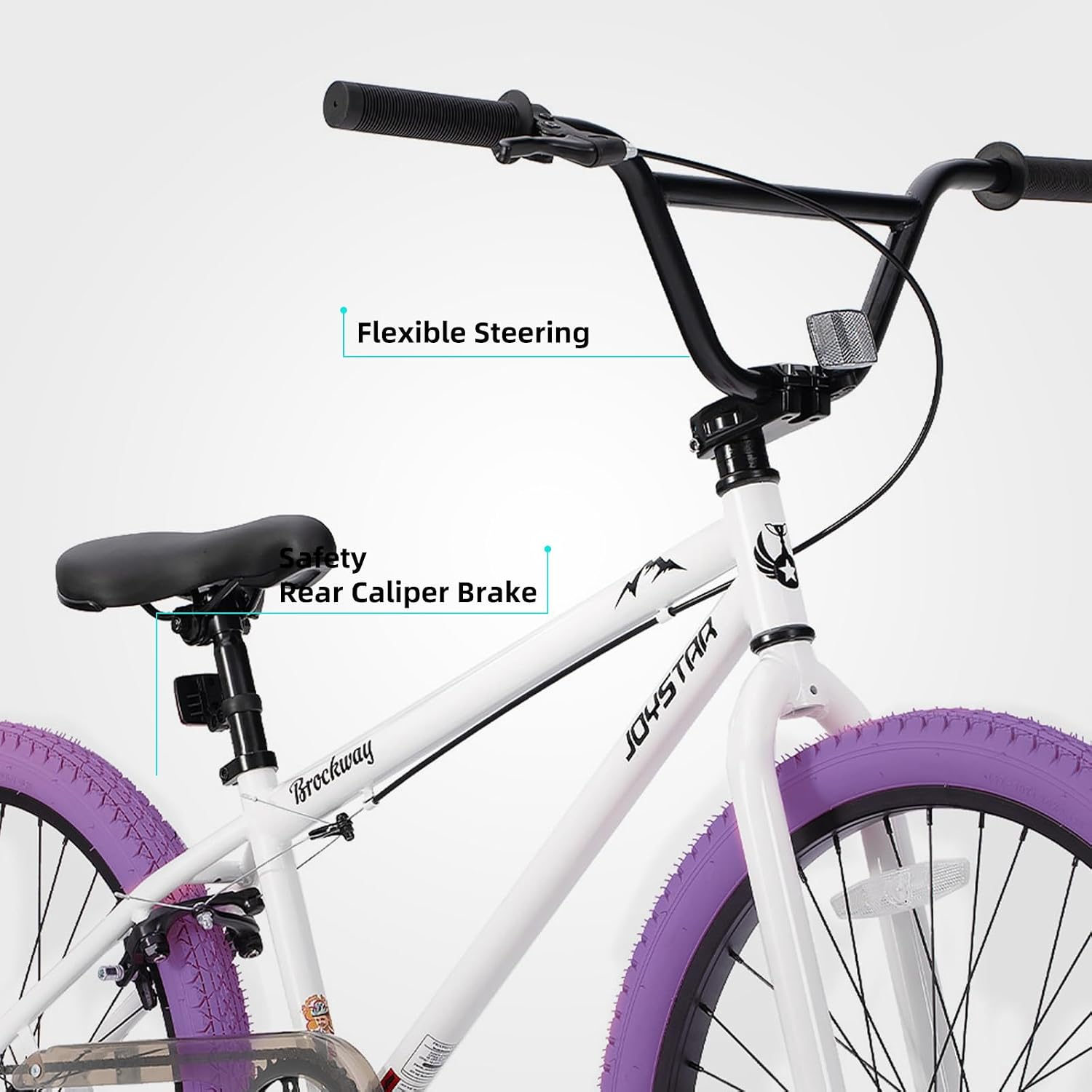 JOYSTAR Brockway Freestyle Kids BMX Bikes 20' 24' Kids Bicycles for 6-14 Years Old Boys Girls and Beginner-Level Riders 2 Pegs Multiple Colors