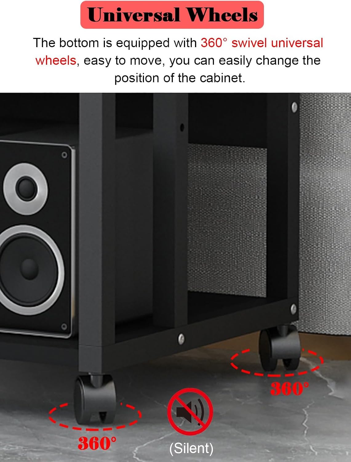 Stereo Cabinet Media Storage Stands with Storage Drawers, 5 Tier Vintage Audio-Video Media Stand, Home Theater Cabinet Electronics Equipment Shelf Tower (Size : 5-Tier (B))