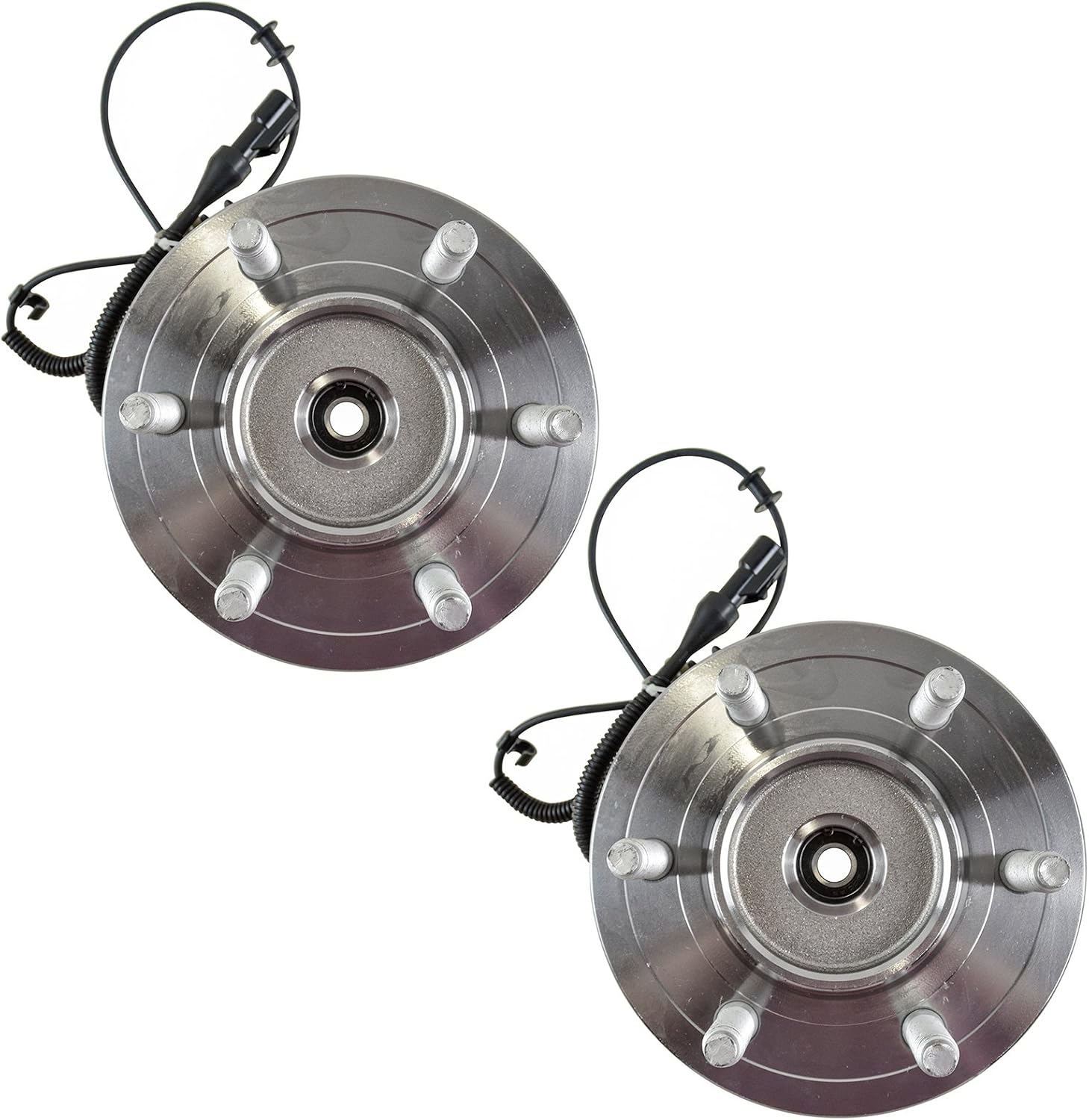 TRQ Front Left and Right Wheel Bearing and Hub Assembly Set 2 Piece Compatible with 2005 Ford F-150 4WD from 11/29/04 Production 6 Lug Wheels 06-07 F-150 4WD 08 F-150 AWD 06-08 Lincoln Mark LT 4WD