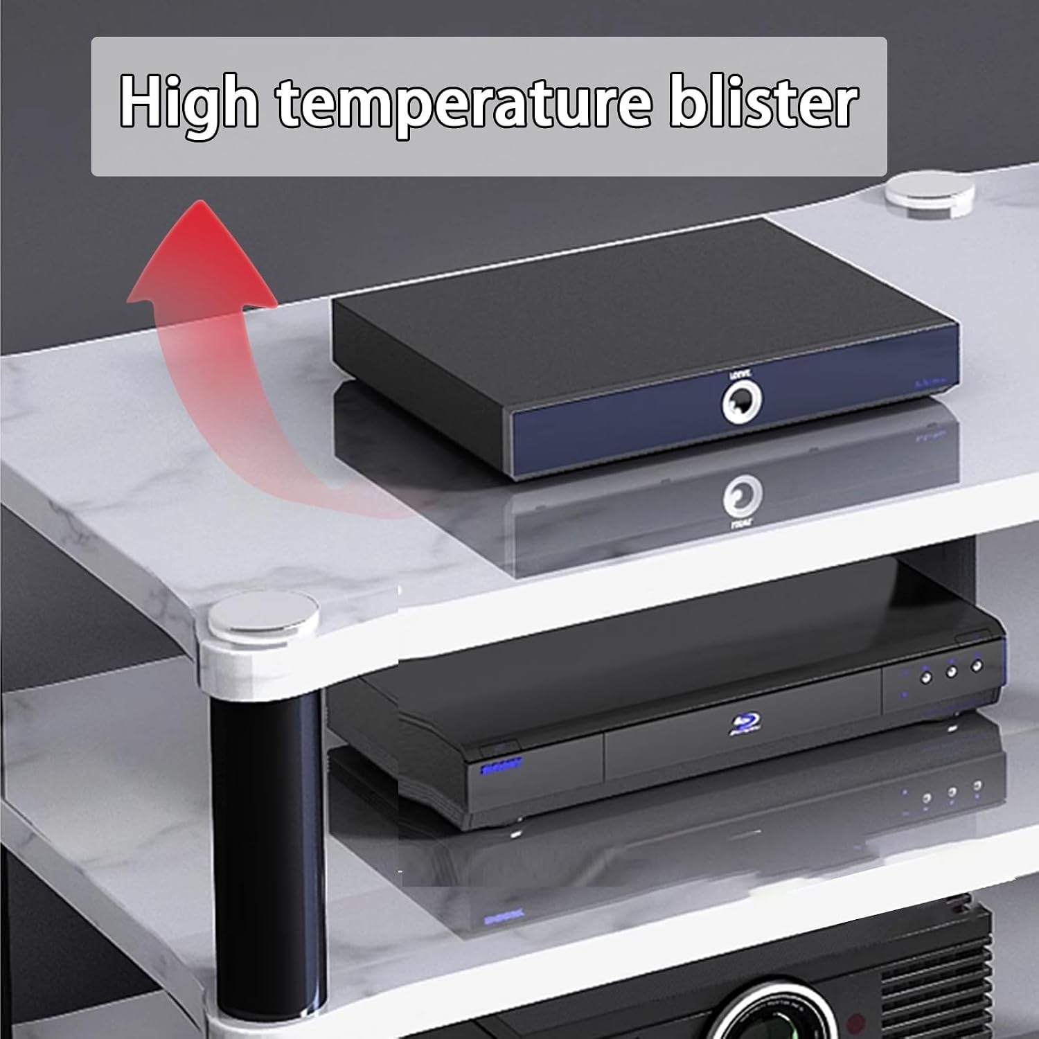 Audio Rack, Portable Media Storage Rack,Media Storage,Modern Cabinet with Cable Management,for Entertainment Stereo Components, for HiFi Audio Equipment