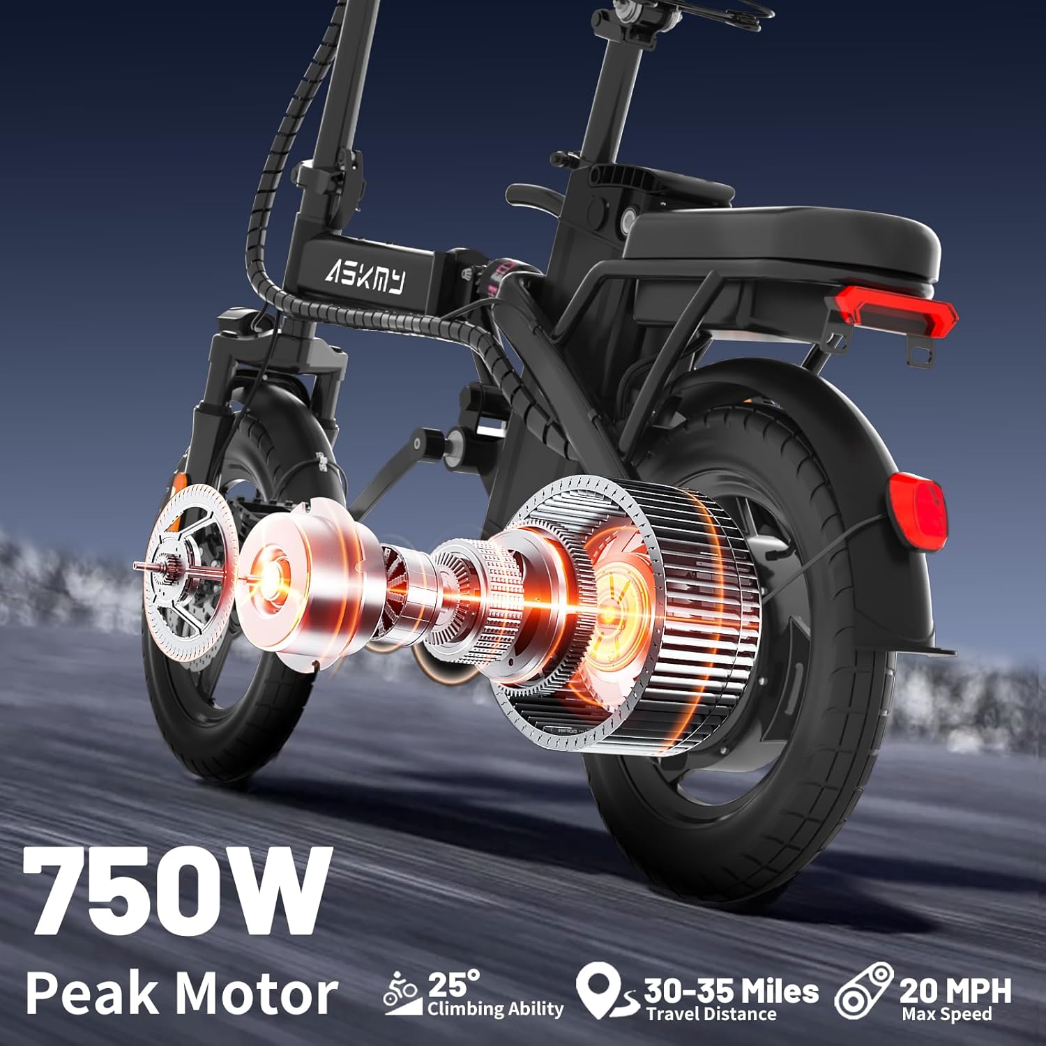 Foldable Electric Bike for Adults and Teens, 740W Peak Motor Ebike with 48V 10AH/20AH Removable Battery, 30-60 Miles PAS Range, 14' Folding Mini E-Bike, 20MPH Electric Bicycle for Daily Commuting