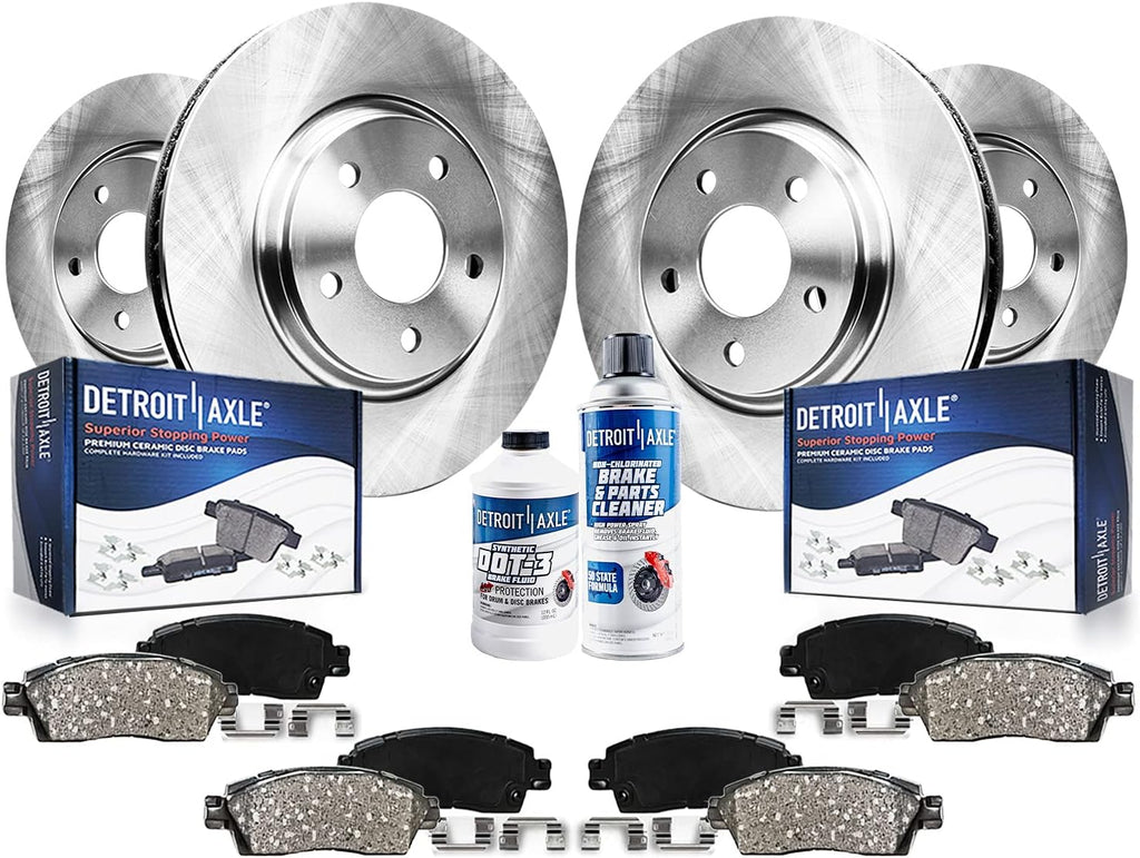 Detroit Axle - Brake Kit for 2014 2015 2016 2017 2018 2019 Nissan Rogue, Disc Brake Rotors Ceramic Brake Pads w/Hardware Replacement : 12.60 inch Front & 11.50 inch Rear Rotor
