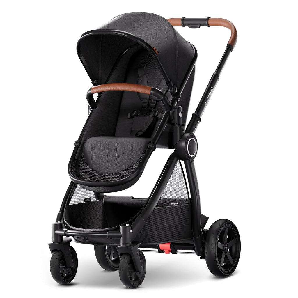 Mompush Ultimate2 Baby Stroller, Premium Convertible Full-Size Stroller for Toddler, Reversible Seat with One Hand Recline Adjustment, Car Seat Adapter Included