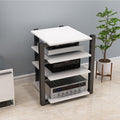Audio Rack AV Media Stand Media Audio Tower Cabinet 2/3/4 Tier Audio Rack, for Entertainment Stereo Racks Component Storage and Collection Display(White,90cm/35.4in)