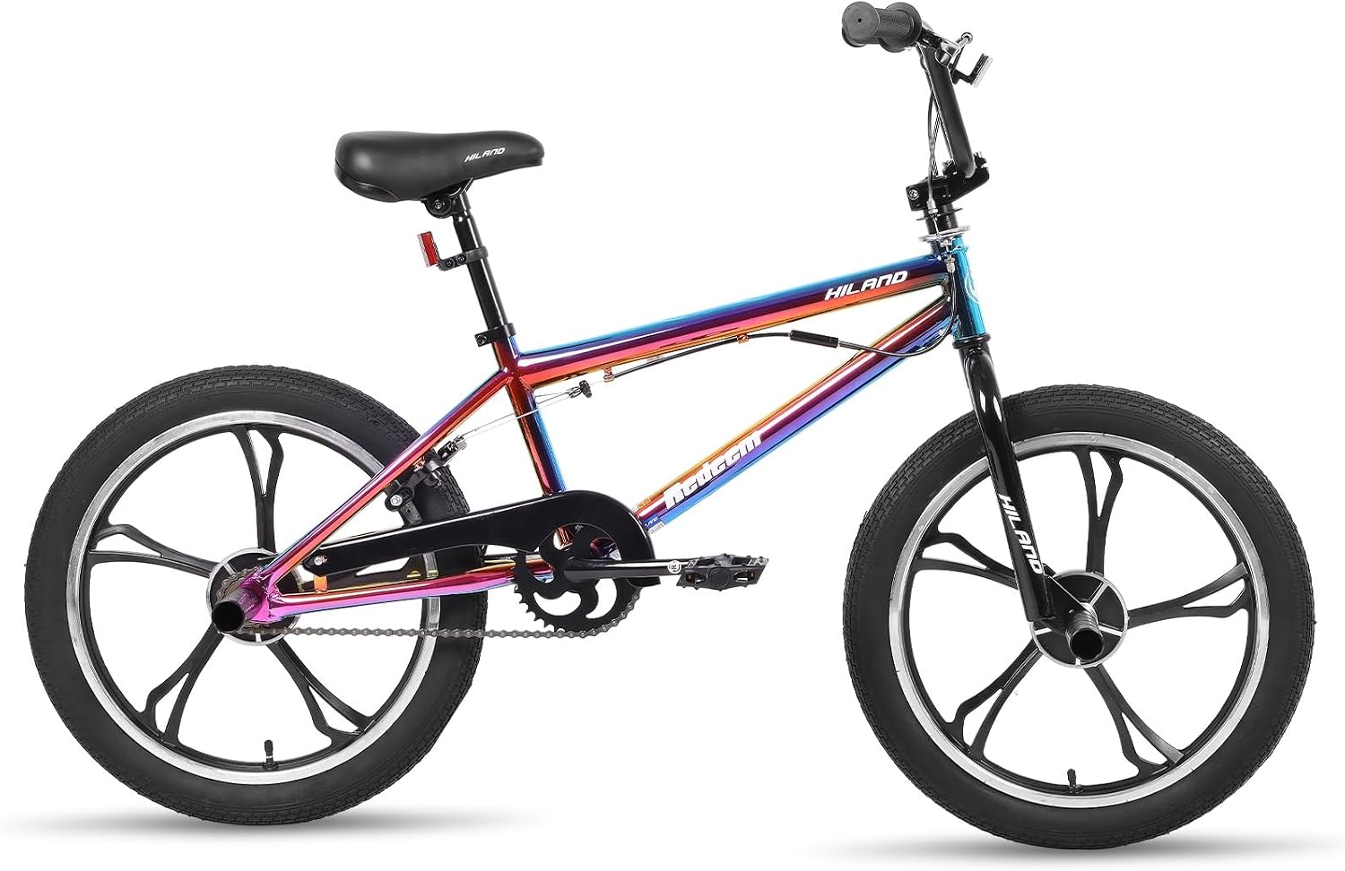 Hiland 20 Inch 3 5 Spoke Kids BMX Bike for Boys Girls Ages 5-12, 360 Degree Rotor Freestyle, 4 Pegs Single Speed Kid's BMX Bicycle, Multiple Colors
