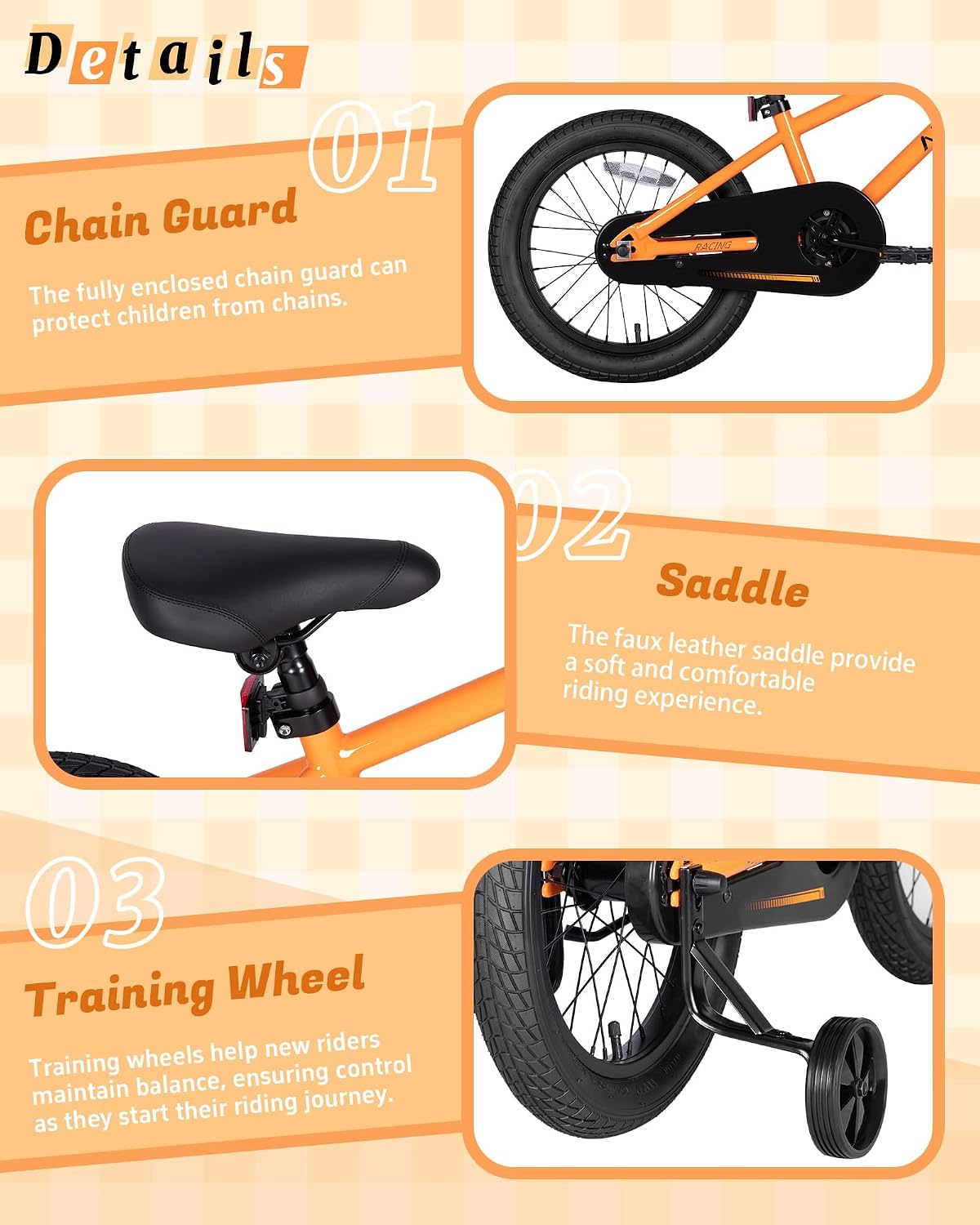 vollsch BMX Style 12 14 16 Inch Kids Bike Training Wheels 20'' Bicycle with Kickstand for 2-14 Years Old Toddlers Boys Girls Coaster Brake Multiple Colors