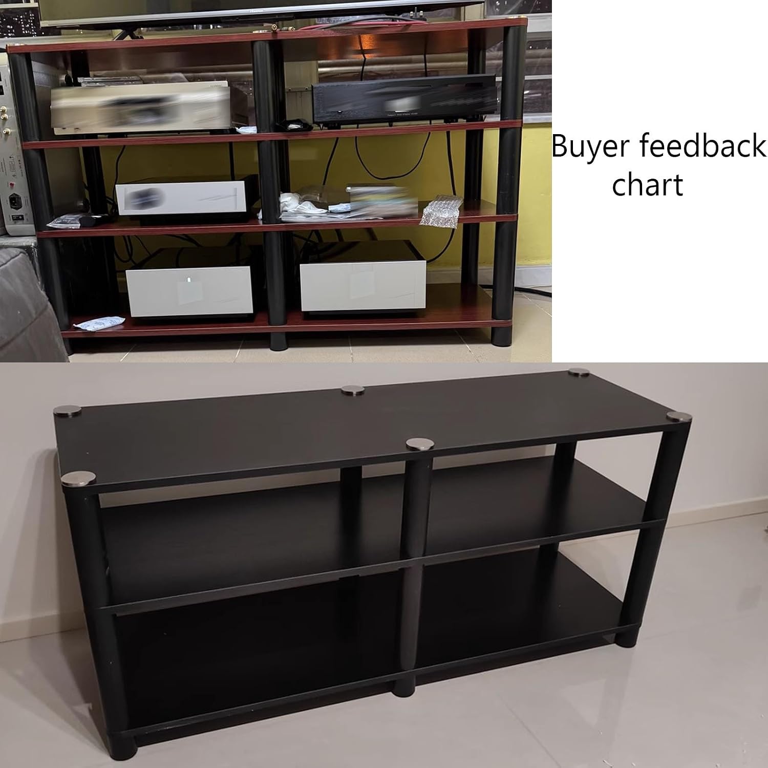 AV Media Stand, Audio Rack Corner Component Cabinet, Open Storage Shelf, Power Amplifier Shelf Equipment, TV Printer Storage Stand, for Home, Office(Natural,1 Tier 5CM/1.9in)